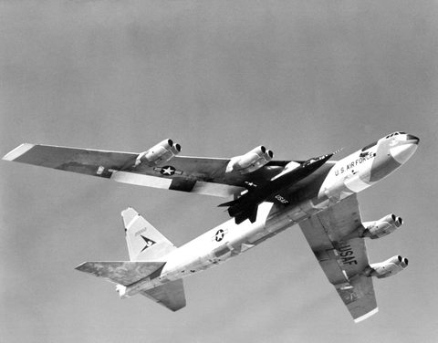 X-15 mated under the B-52